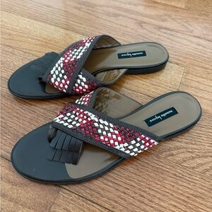 Nanette Lepore Black and Red Woven Sandals 8.5 new w/out box